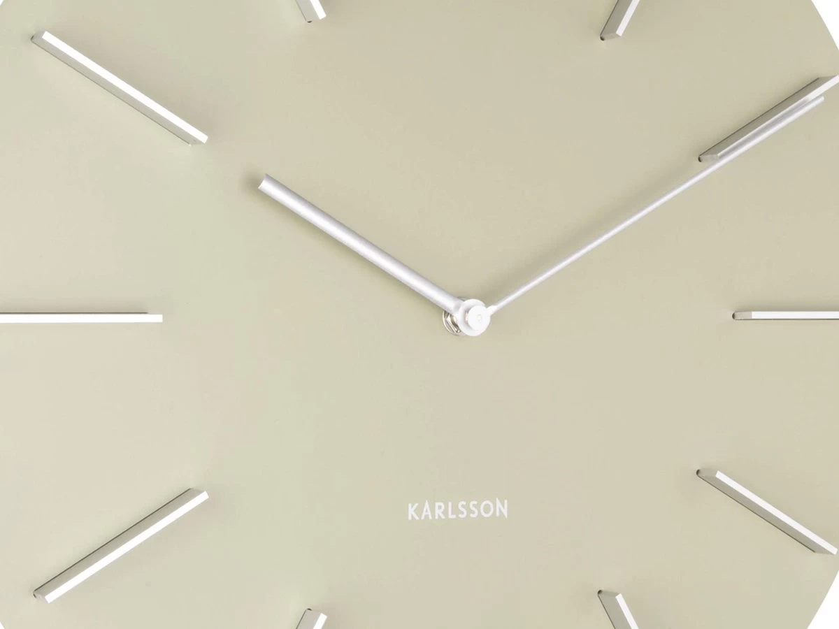 Karlsson Wandklok Discreet - Olijfgroen Met Zilver - Ø40cm 6 Karlsson Wandklok Discreet - Olijfgroen Met Zilver - Ø40cm - Afbeelding 4