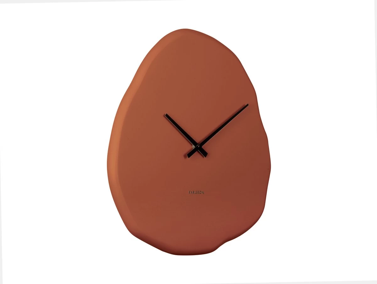 Karlsson Wall Clock Organic Round Burned Orange 3 Karlsson Wall Clock Organic Round Burned Orange