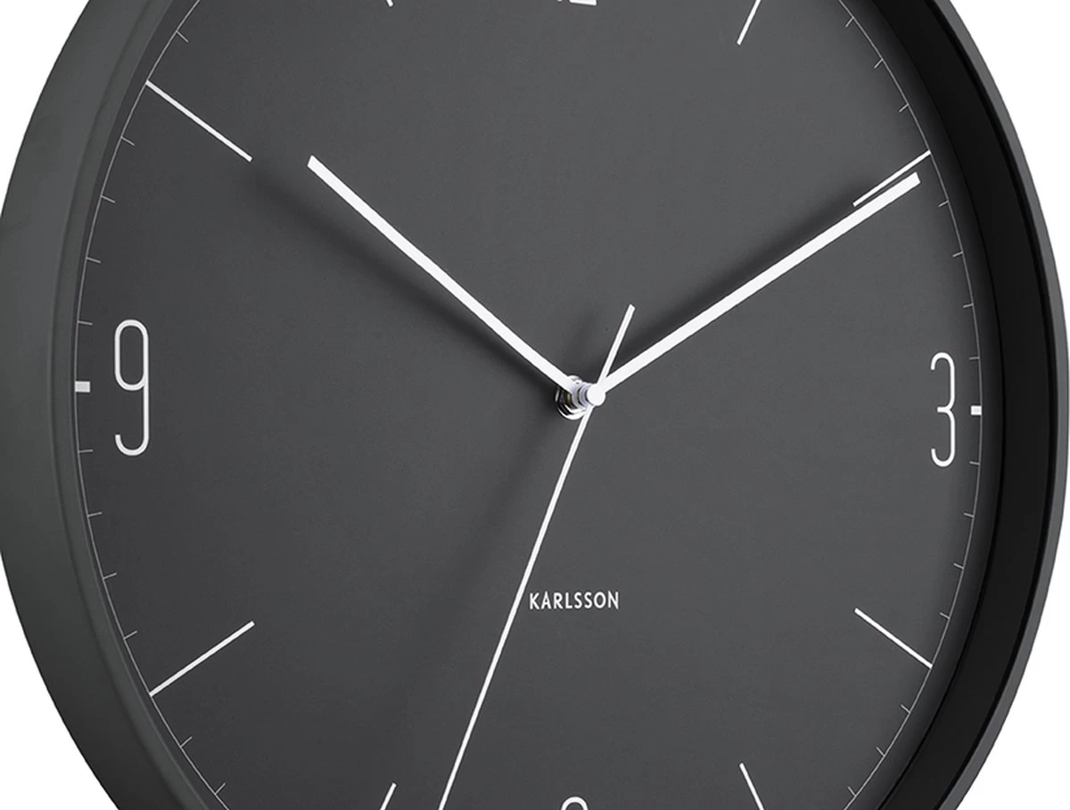Karlsson Wandklok Numbers & Lines - IJzer Mat Zwart - Ø40cm 7 Karlsson Wandklok Numbers & Lines - IJzer Mat Zwart - Ø40cm - Afbeelding 5