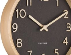 Karlsson Wall Clock Pure Wood Grain Small Black -Karlsson 1200x923