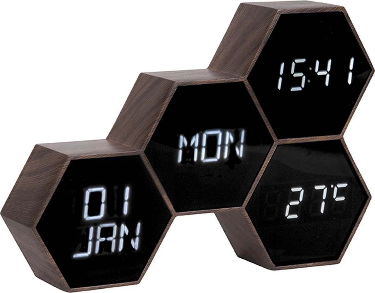 Karlsson Wekker Six In The Mix - Rubberized Zwart Hout - 17,5x12x4,5cm 3 Karlsson Wekker Six In The Mix - Rubberized Zwart Hout - 17,5x12x4,5cm