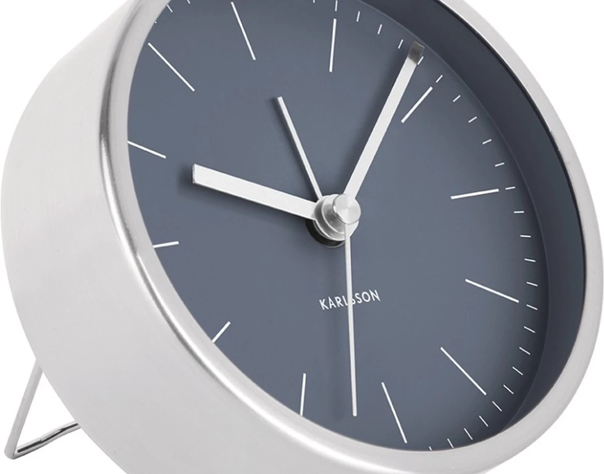 Karlsson Alarm Clock Minimal Night Blue, Nickel Case 4 Karlsson Alarm Clock Minimal Night Blue, Nickel Case - Afbeelding 2
