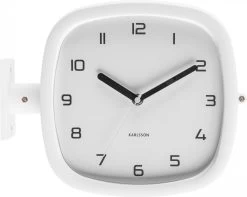 Karlsson Wandklok Doubler - Rubberized Wit - 29x24,5x9,5cm -Karlsson 1200x957
