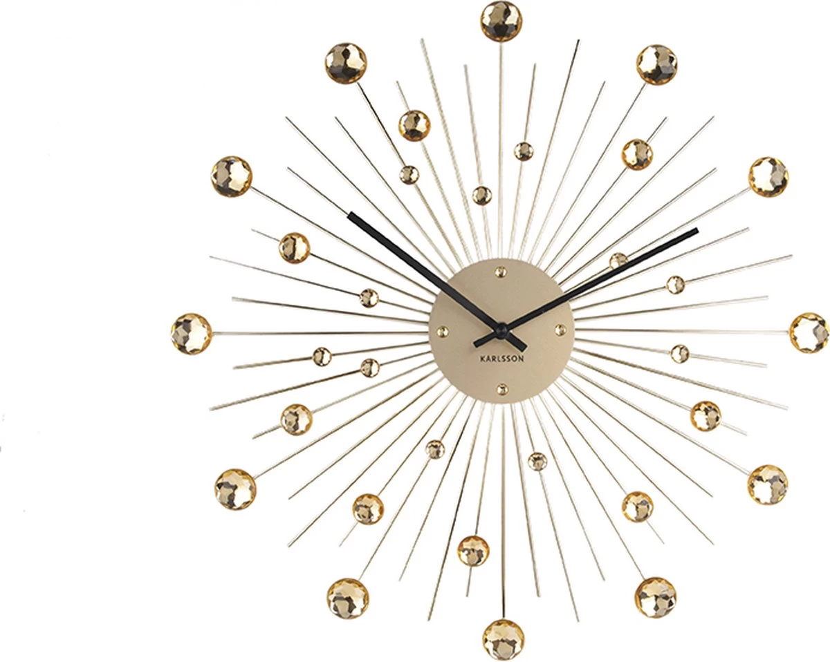 Karlsson Wandklok Sunburst - Kristal - Goud - Large - Ø50cm 4 Karlsson Wandklok Sunburst - Kristal - Goud - Large - Ø50cm - Afbeelding 2