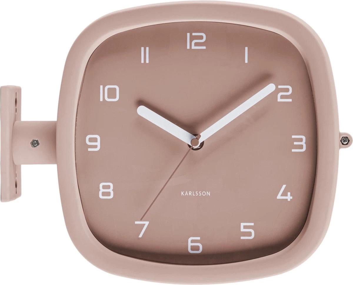 Karlsson Wandklokken Wall Clock Doubler Rubberized White Roze 5 Karlsson Wandklokken Wall Clock Doubler Rubberized White Roze - Afbeelding 3