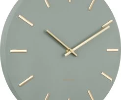 Karlsson Wandklok Charm - Staal Jungle Groen Met Gouden Wijzers - Small - Ø30cm -Karlsson 1200x985