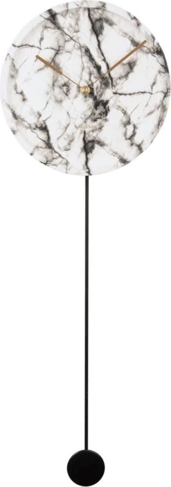 Karlsson Wandklok - Pendule Longue - Marmer Print - Wit -Karlsson 423x1200 1