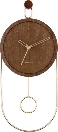 Karlsson Wall Clock Swing Pendulum Dark Wood Veneer -Karlsson 535x1200