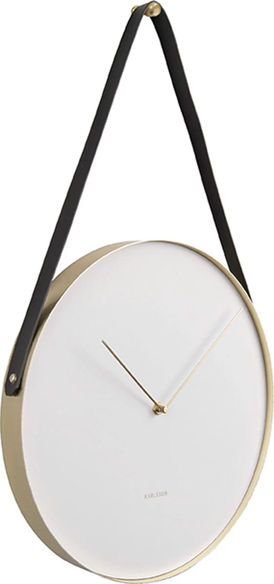 Karlsson Wandklok Belt - Metaal Wit - Ø34cm 8 Karlsson Wandklok Belt - Metaal Wit - Ø34cm - Afbeelding 6