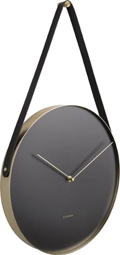 Karlsson Wandklok Belt - Metaal Zwart - Ø34cm -Karlsson 566x1200