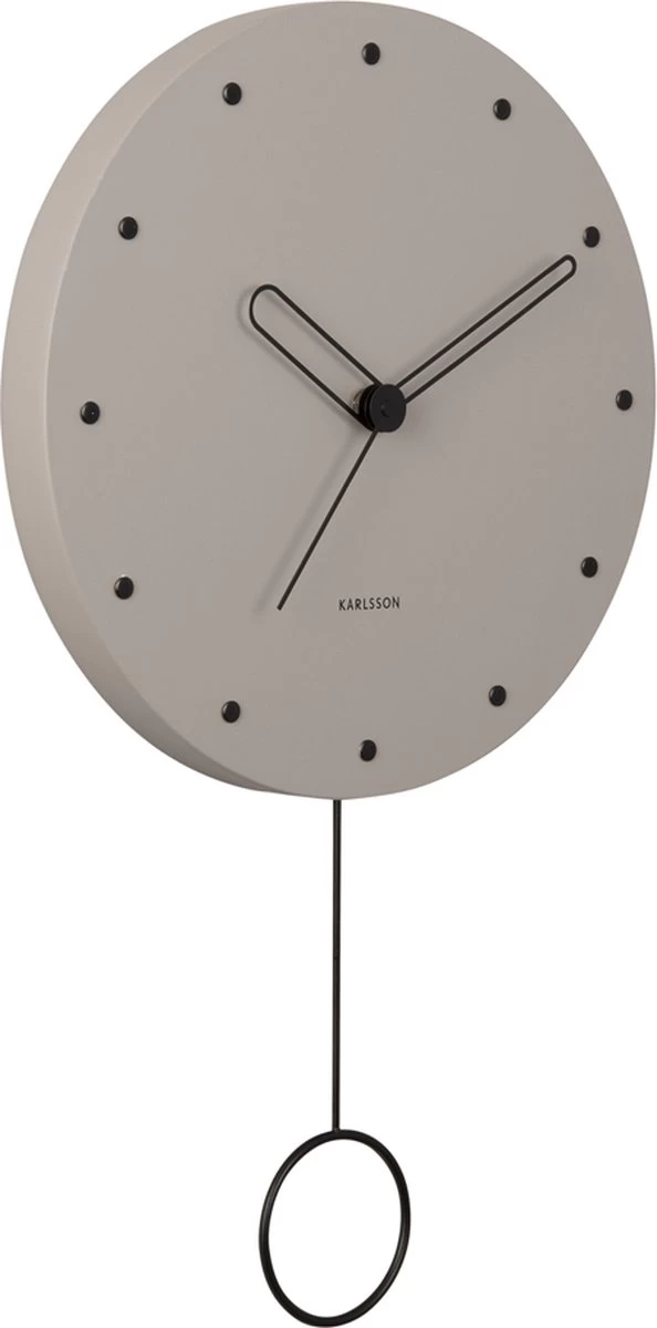 Karlsson Wall Clock Studs Pendulum Wood Warm Grey 3 Karlsson Wall Clock Studs Pendulum Wood Warm Grey