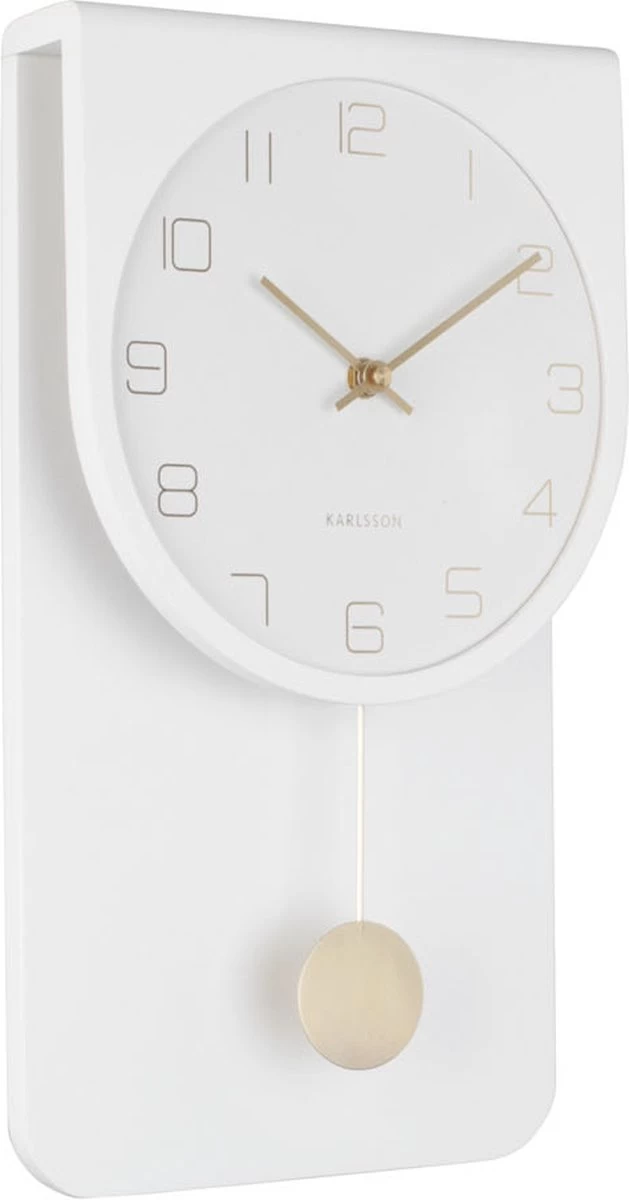 Karlsson Wandklok Casa Pendulum - Wit - 22x6x39cm 4 Karlsson Wandklok Casa Pendulum - Wit - 22x6x39cm - Afbeelding 2