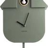 Karlsson Wandklok Modern Cuckoo - Thermoplast - Jungle Groen -Karlsson 633x1200 1