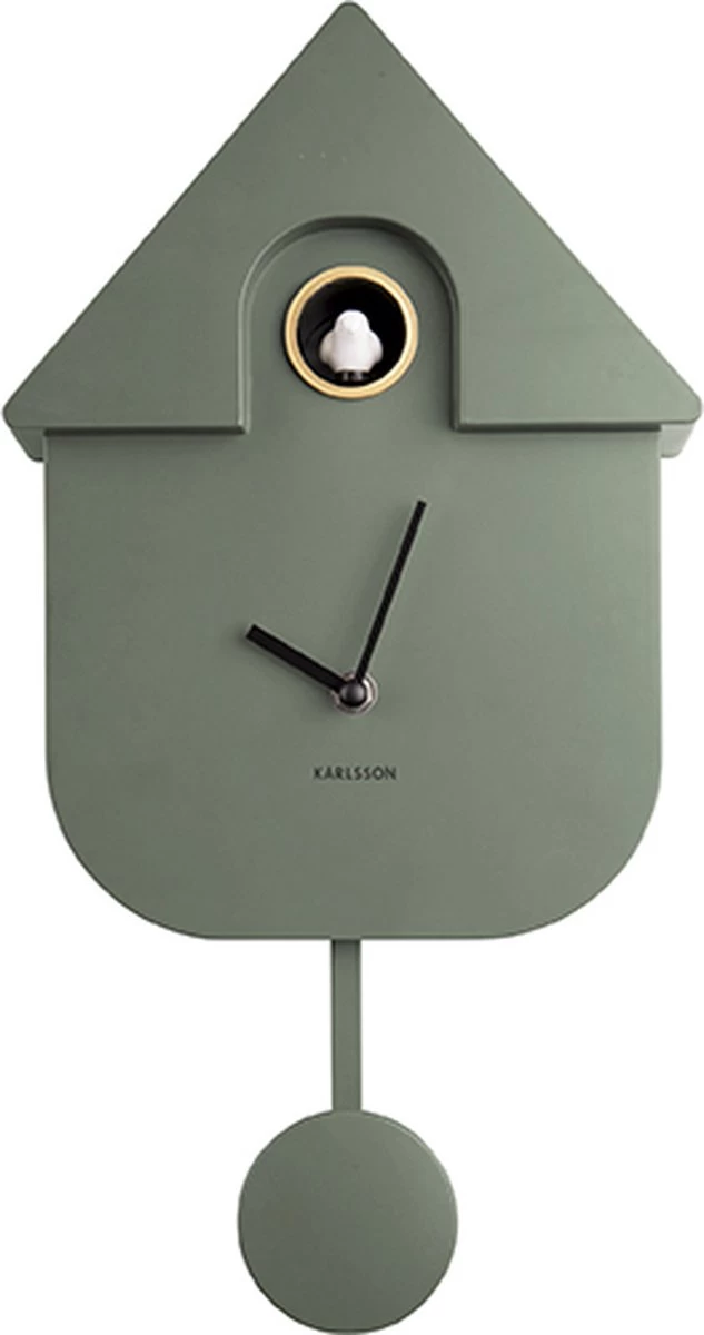 Karlsson Wandklok Modern Cuckoo - Thermoplast - Jungle Groen 3 Karlsson Wandklok Modern Cuckoo - Thermoplast - Jungle Groen