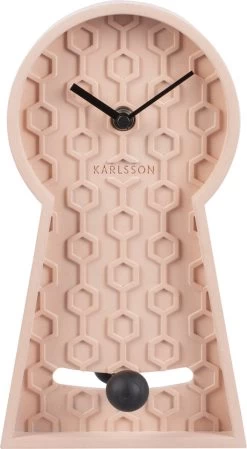 Karlsson Tafelklok Honeycomb Pendulum - Beton - Roze -Karlsson 660x1200