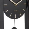 Karlsson Wandklok Pendulum Charm - Staal Zwart - Small - 32,5x20x5cm -Karlsson 672x1200