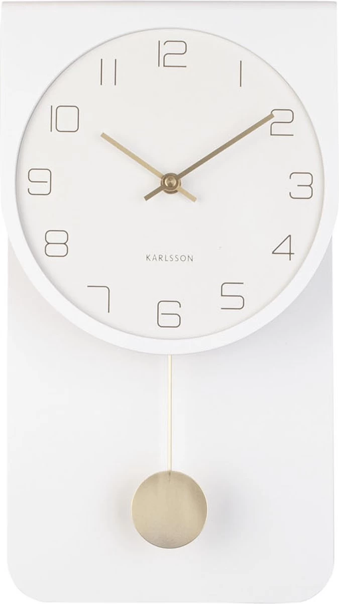 Karlsson Wandklok Casa Pendulum - Wit - 22x6x39cm 3 Karlsson Wandklok Casa Pendulum - Wit - 22x6x39cm