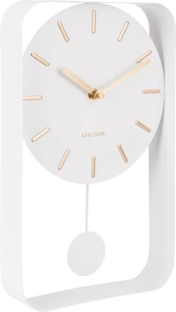 Karlsson Wandklok Pendulum Charm - Staal Wit - Small - 32,5x20x5cm -Karlsson 677x1200 1