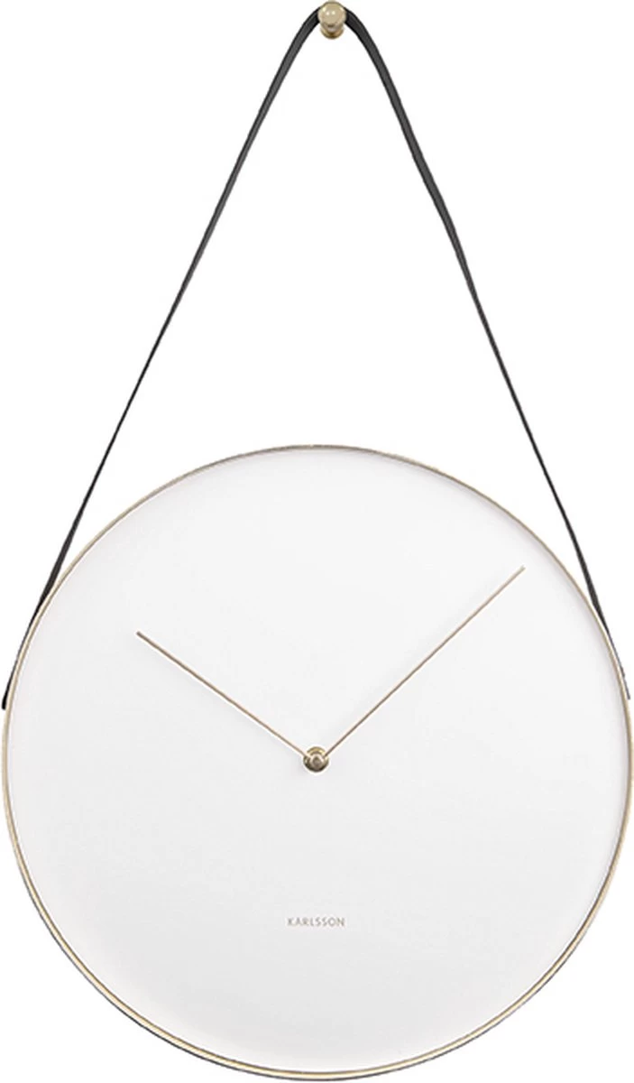 Karlsson Wandklok Belt - Metaal Wit - Ø34cm 3 Karlsson Wandklok Belt - Metaal Wit - Ø34cm
