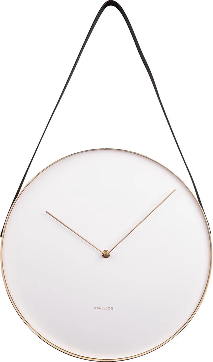 Karlsson Wandklok Belt - Metaal Wit - Ø34cm 7 Karlsson Wandklok Belt - Metaal Wit - Ø34cm - Afbeelding 5