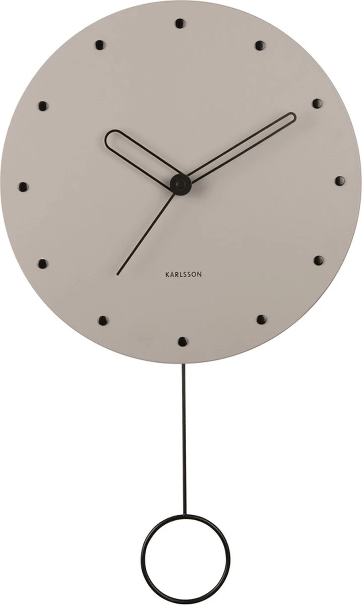 Karlsson Wall Clock Studs Pendulum Wood Warm Grey 4 Karlsson Wall Clock Studs Pendulum Wood Warm Grey - Afbeelding 2