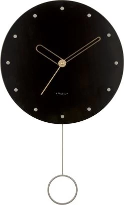 Karlsson Wall Clock Studs Pendulum Wood Black -Karlsson 725x1200