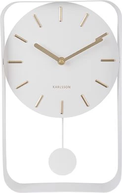 Karlsson Wandklok Pendulum Charm - Staal Wit - Small - 32,5x20x5cm -Karlsson 761x1200 1