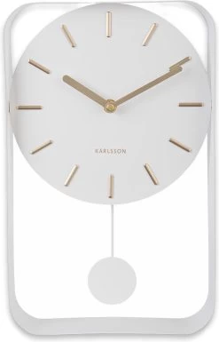 Karlsson Wandklok Pendulum Charm - Staal Wit - Small - 32,5x20x5cm -Karlsson 769x1200