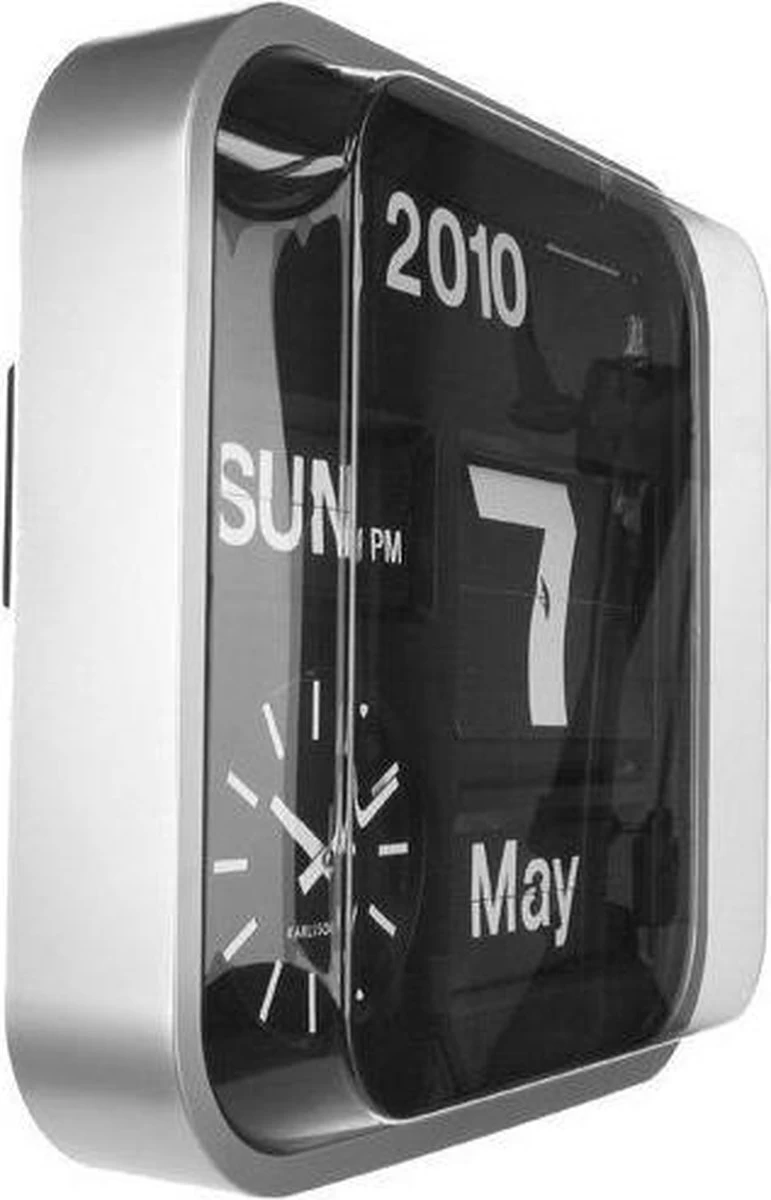 Karlsson - Wandklok - Big Flip - Zilver Behuizing - Zwarte Wijzerplaat 5 Karlsson - Wandklok - Big Flip - Zilver Behuizing - Zwarte Wijzerplaat - Afbeelding 3