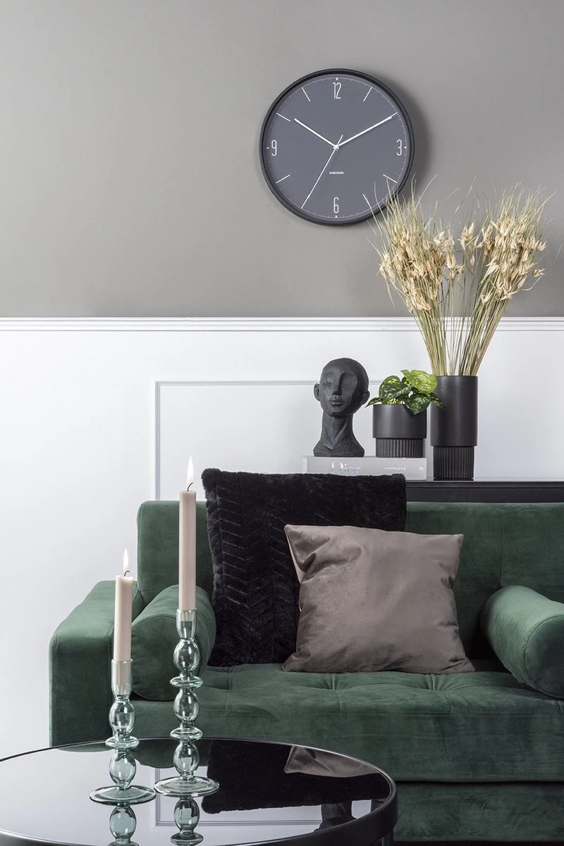 Karlsson Wandklok Numbers & Lines - IJzer Mat Zwart - Ø40cm 5 Karlsson Wandklok Numbers & Lines - IJzer Mat Zwart - Ø40cm - Afbeelding 3