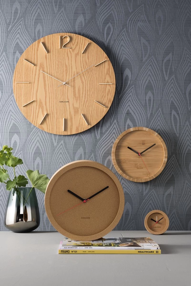 Karlsson Wandklok Tom - Bamboo - Ø26cm 5 Karlsson Wandklok Tom - Bamboo - Ø26cm - Afbeelding 3