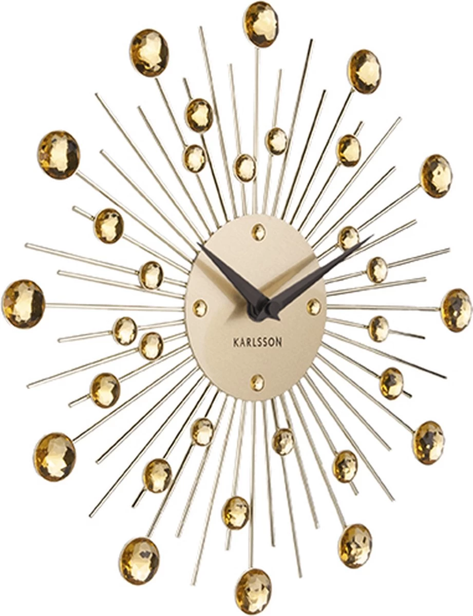 Karlsson Wandklok Sunburst - Kristal - Goud - Medium - Ø30cm 4 Karlsson Wandklok Sunburst - Kristal - Goud - Medium - Ø30cm - Afbeelding 2