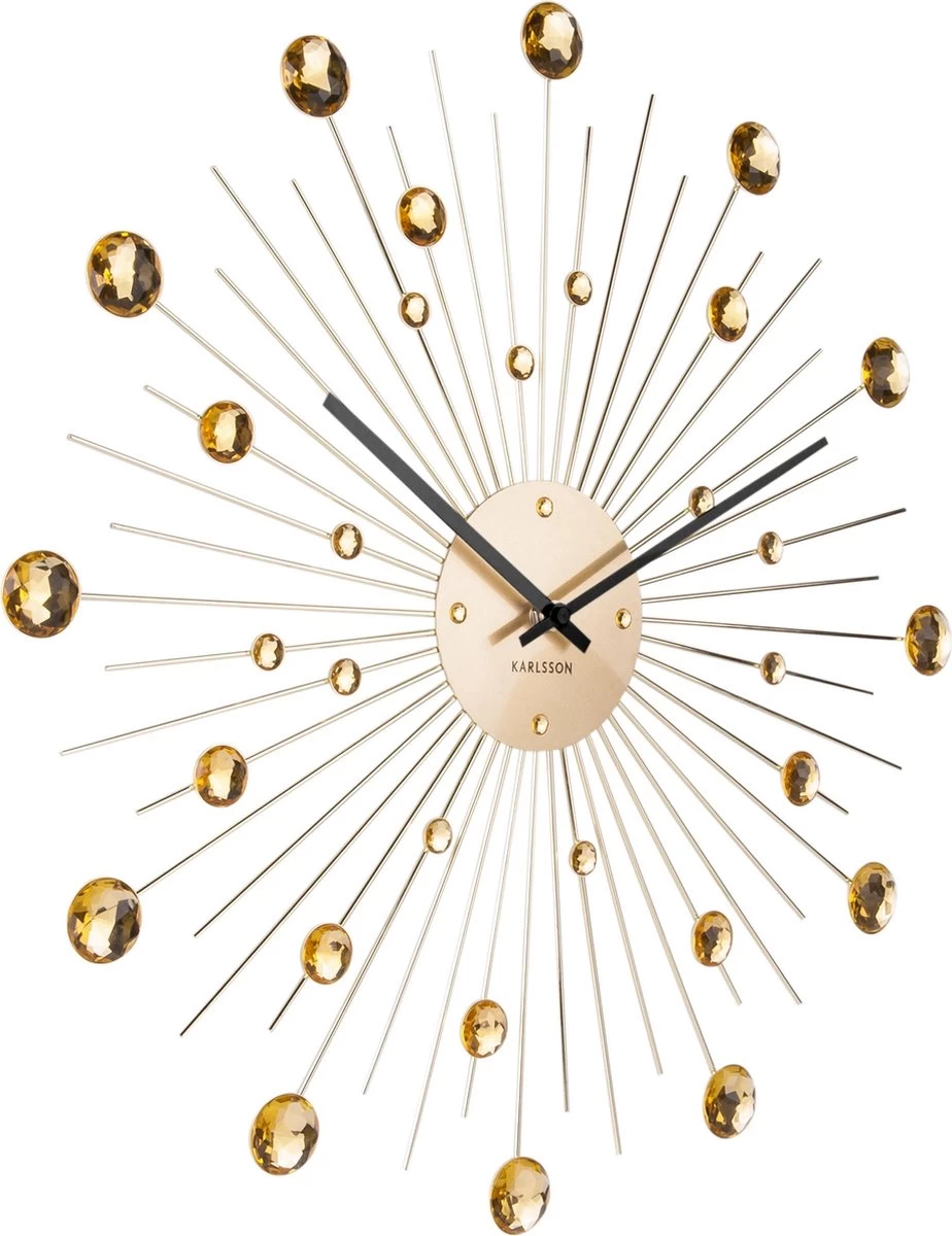 Karlsson Wandklok Sunburst - Kristal - Goud - Large - Ø50cm 5 Karlsson Wandklok Sunburst - Kristal - Goud - Large - Ø50cm - Afbeelding 3