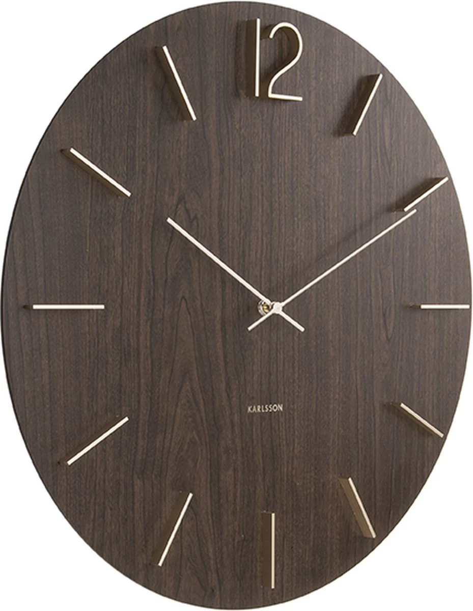 Karlsson Wandklok Meek - MDF Donkerbruin - Ø50cm 4 Karlsson Wandklok Meek - MDF Donkerbruin - Ø50cm - Afbeelding 2