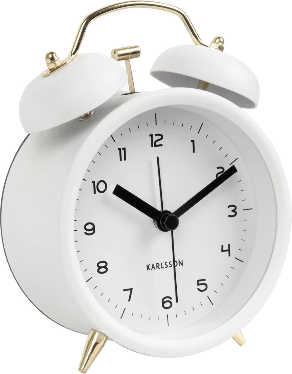 Karlsson Wekker Classic Bell Wit - Aluminium - Ø 10cm 4 Karlsson Wekker Classic Bell Wit - Aluminium - Ø 10cm - Afbeelding 2