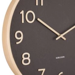 Karlsson Pure Wood Grain Klok - Zwart 9 Karlsson Pure Wood Grain Klok - Zwart -Karlsson 9432942