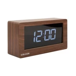 Karlsson - Table Clock Boxed LED Dark Wood Veneer -Karlsson 9469417