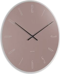 Karlsson Wandklok Mirror Numbers - Lichtroze Glas - Ø40cm