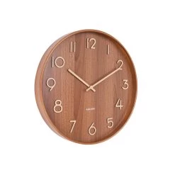 Karlsson - Wandklok Pure - Donkerbruin Lindehout - Ø60cm -Karlsson 9936348