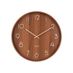 Karlsson - Wandklok Pure - Donkerbruin Lindehout - Ø60cm -Karlsson 9936352